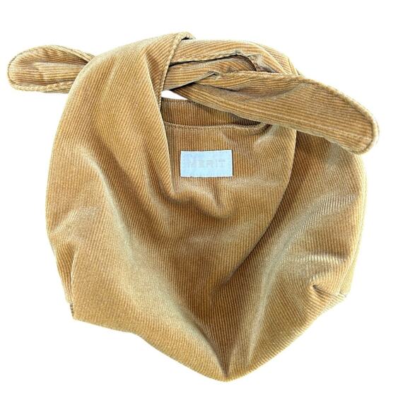 Merit Beauty The Signature Bag Brown Knot Corduroy Makeup Toiletry Tie Pouch - Picture 1 of 6